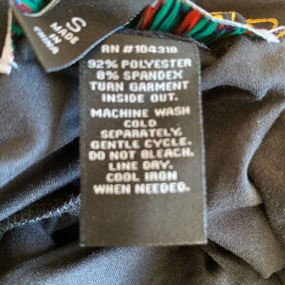 Derek Heart Holiday Leggings Black Shiny Gold Ornament Patterned Christmas Pant - Picture 9 of 11